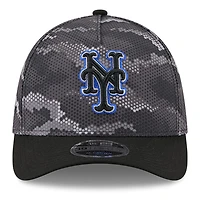 Casquette New Era 39THIRTY Flex noire camouflage York Mets pour homme