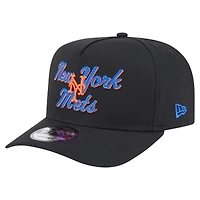 Casquette snapback New Era noire à point de chaînette 9FIFTY pour homme des Mets de New York