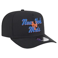 Casquette snapback New Era noire à point de chaînette 9FIFTY pour homme des Mets de New York