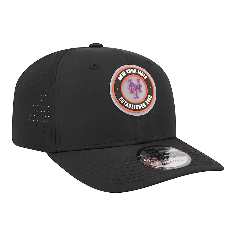 Men's New Era  Black New York Mets Circle 9SEVENTY Adjustable Hat