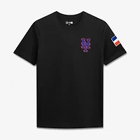 Men's New Era Black York Mets Dominican Republic Country Flag T-Shirt