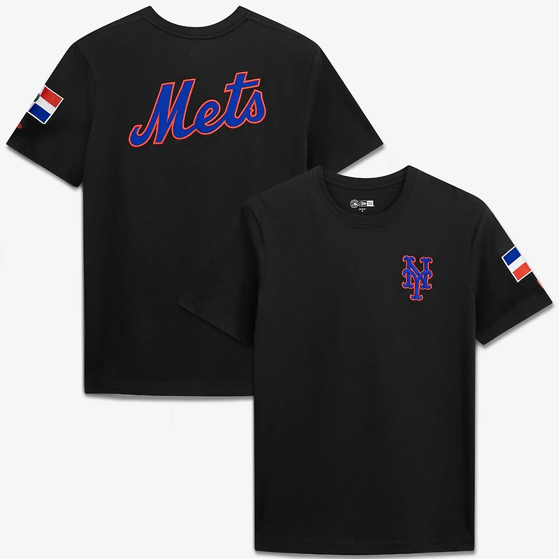 Men's New Era Black York Mets Dominican Republic Country Flag T-Shirt