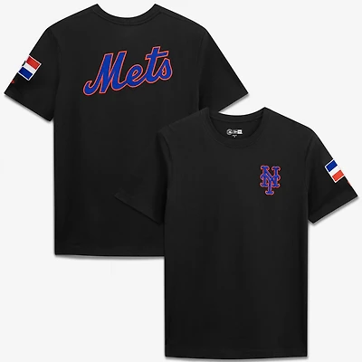 Men's New Era Black York Mets Dominican Republic Country Flag T-Shirt