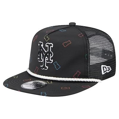 Men's New Era  Black New York Mets Gummy Golfer Trucker Adjustable Hat