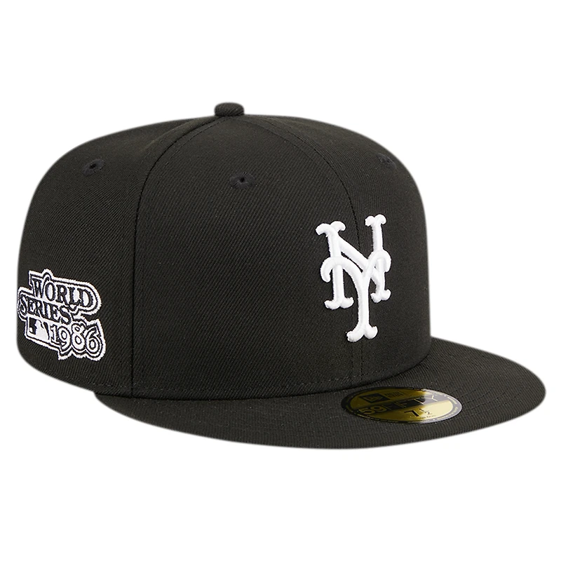 Men's New Era Black York Mets Logo 59FIFTY Fitted Hat