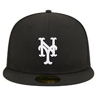 Casquette ajustée 59FIFTY noire avec logo New York Mets Era pour homme