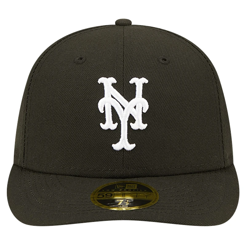 Casquette ajustée 59FIFTY à profil bas New York Mets Era pour hommes, noire