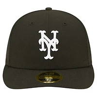 Casquette ajustée 59FIFTY à profil bas New York Mets Era pour hommes, noire