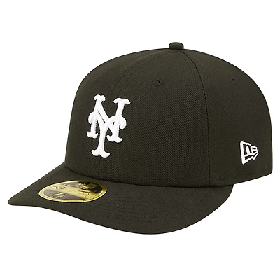 Casquette ajustée 59FIFTY à profil bas New York Mets Era pour hommes, noire