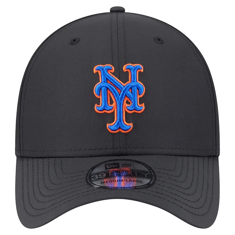 Men's New Era  Black York Mets Night 39THIRTY Flex Hat