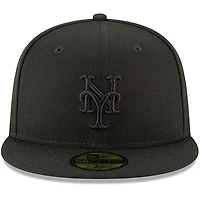 Casquette ajustée New Era 59FIFTY Basic pour homme, logo principal des Mets de York, noire