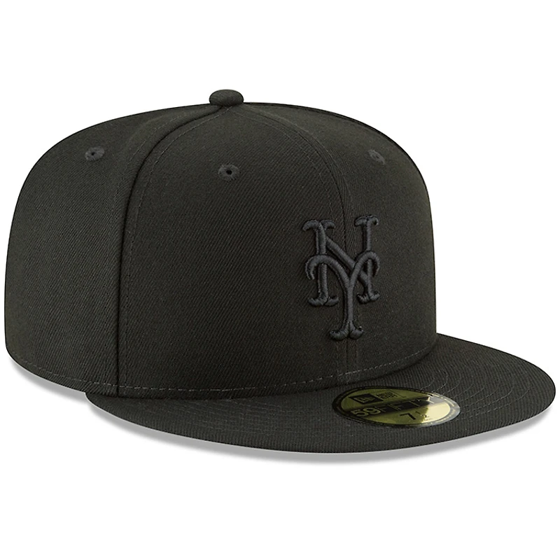 Casquette ajustée 59FIFTY Basic Logo des Mets de New York Era noire pour homme