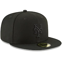 Casquette ajustée 59FIFTY Basic Logo des Mets de New York Era noire pour homme