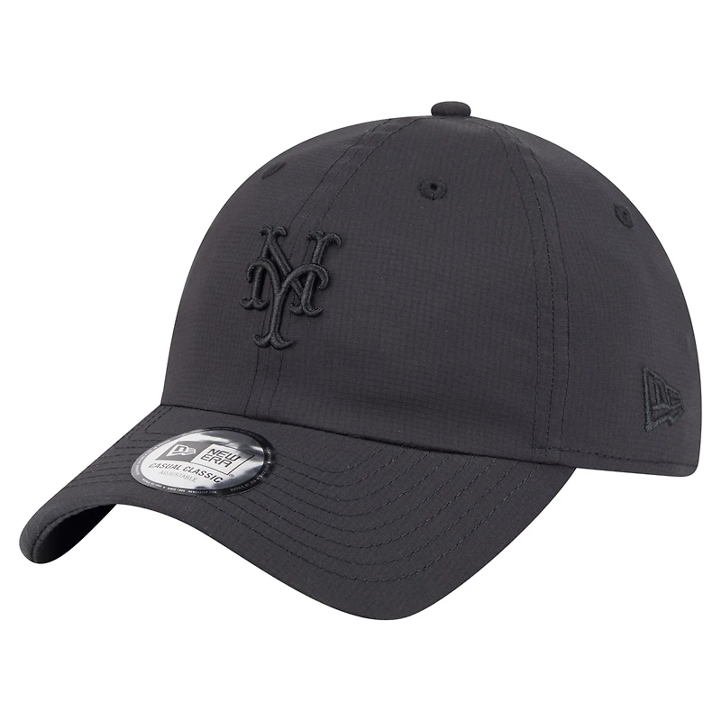 Casquette ajustable classique décontractée New Era noire New York Mets Ripstop pour homme