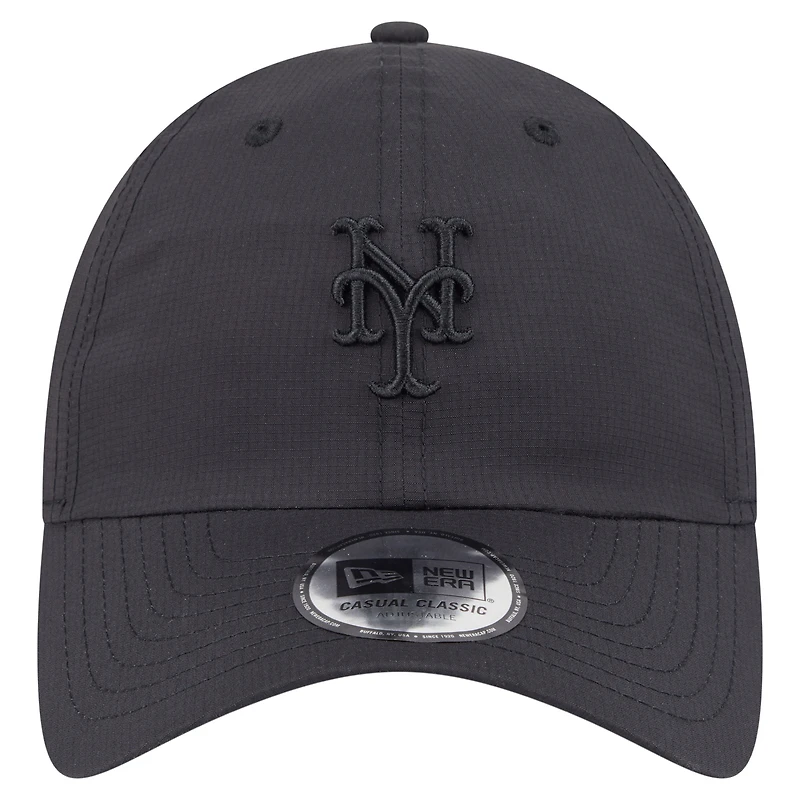Casquette ajustable classique décontractée New Era noire New York Mets Ripstop pour homme