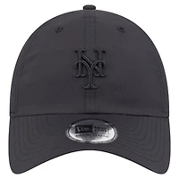 Casquette ajustable classique décontractée New Era noire New York Mets Ripstop pour homme