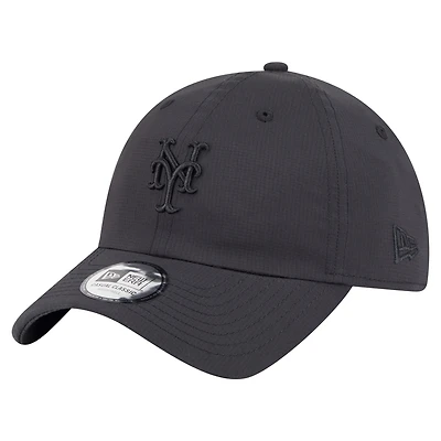 Casquette ajustable classique décontractée New Era noire New York Mets Ripstop pour homme