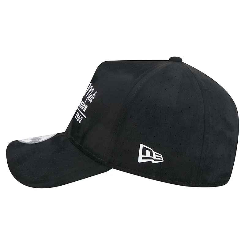 Men's New Era  Black New York Mets Script Text 9FORTY A-Frame Adjustable Hat