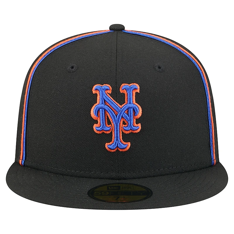 Casquette ajustée New Era 59FIFTY noire des Mets de York pour homme