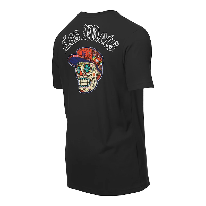 T-shirt New Era noir pour homme avec motif Sugar Skulls des Mets de York