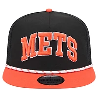 Casquette de golfeur noire en mesh New Era New York Mets Throwback pour hommes