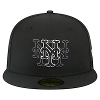 Casquette ajustée New Era noire York Mets Tri-Hit 59FIFTY pour homme