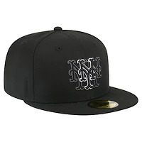Casquette ajustée New Era noire York Mets Tri-Hit 59FIFTY pour homme