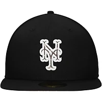 Casquette ajustée 59FIFTY noire New Era pour hommes des Mets de York Troop Chant Camo Undervisor