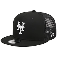 Casquette Snapback New York Mets Trucker 9FIFTY New Era noire pour homme