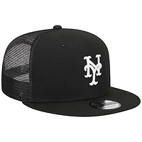 Casquette Snapback New York Mets Trucker 9FIFTY New Era noire pour homme