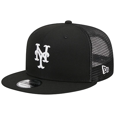 Casquette Snapback New York Mets Trucker 9FIFTY New Era noire pour homme