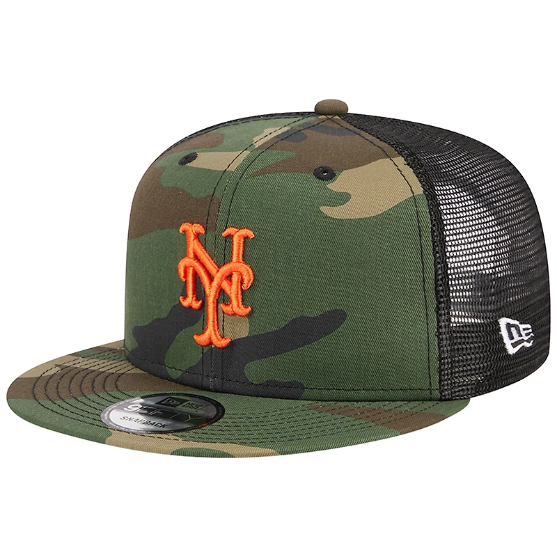 Casquette New Era Camo New York Mets Woodland Camo Trucker 9FIFTY Snapback pour homme