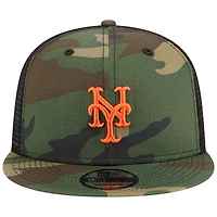 Casquette New Era Camo New York Mets Woodland Camo Trucker 9FIFTY Snapback pour homme