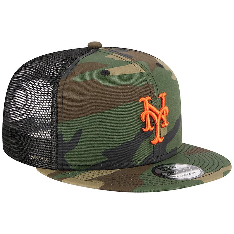 Casquette New Era Camo New York Mets Woodland Camo Trucker 9FIFTY Snapback pour homme