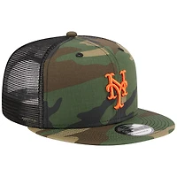 Casquette New Era Camo New York Mets Woodland Camo Trucker 9FIFTY Snapback pour homme