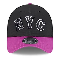 Casquette d'entraînement au bâton 39THIRTY Flex New Era pour homme, anthracite/violet, York Mets City Connect