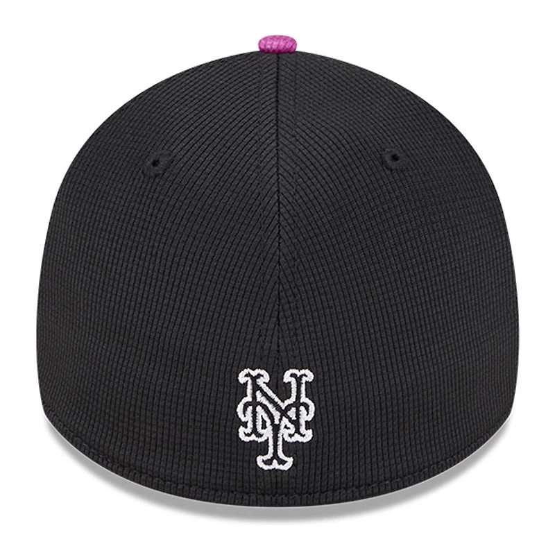 Casquette d'entraînement au bâton 39THIRTY Flex New Era pour homme, anthracite/violet, York Mets City Connect