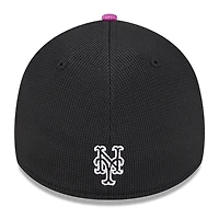 Casquette d'entraînement au bâton 39THIRTY Flex New Era pour homme, anthracite/violet, York Mets City Connect