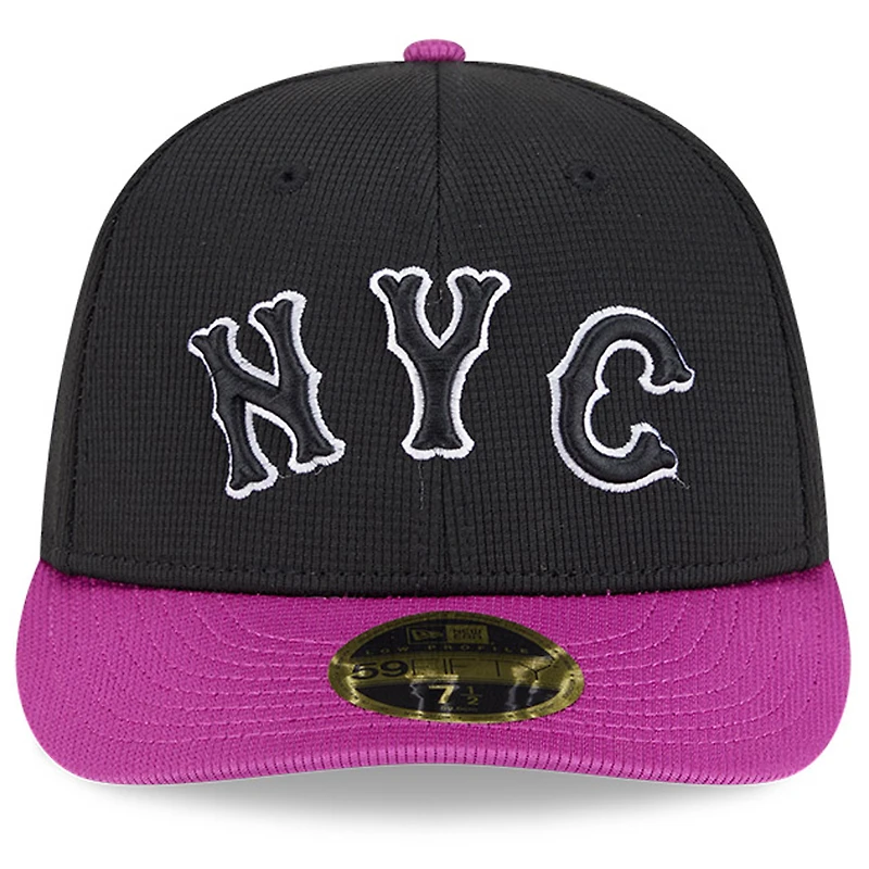 Men's New Era Charcoal/Purple York Mets City Connect Batting Practice Low Profile 59FIFTY Fitted Hat