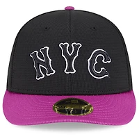 Men's New Era Charcoal/Purple York Mets City Connect Batting Practice Low Profile 59FIFTY Fitted Hat