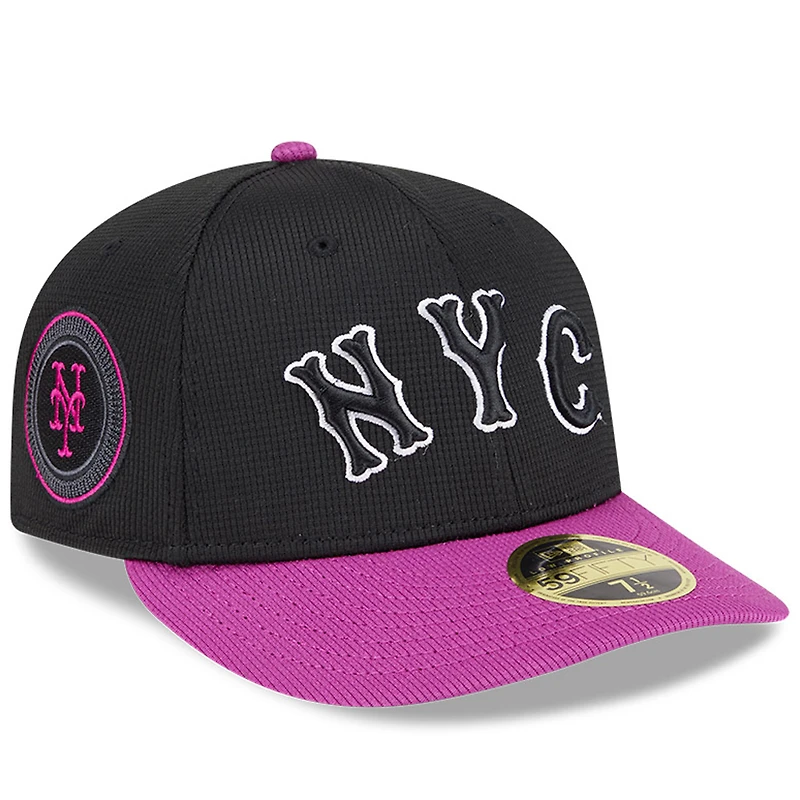 Men's New Era Charcoal/Purple York Mets City Connect Batting Practice Low Profile 59FIFTY Fitted Hat