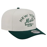 Men's New Era  Cream/Dark Green New York Mets Chrome A-Frame 9FIFTY Snapback Hat