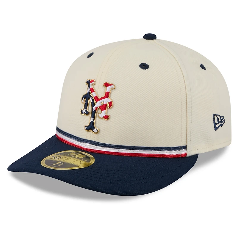Men's New Era Cream/Navy York Mets USA 250 Fourth of July Low Profile 59FIFTY Fitted Hat