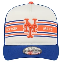 Casquette snapback New Era 9FIFTY Trucker à motif New York Mets crème/bleu roi pour homme