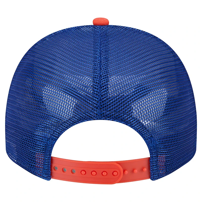 Men's New Era Cream/Royal New York Mets Banner A-Frame 9FIFTY Trucker Snapback Hat