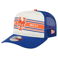 Casquette snapback New Era 9FIFTY Trucker à motif New York Mets crème/bleu roi pour homme