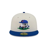 Men's New Era  Cream/Royal York Mets Bullpen Cart 59FIFTY Fitted Hat