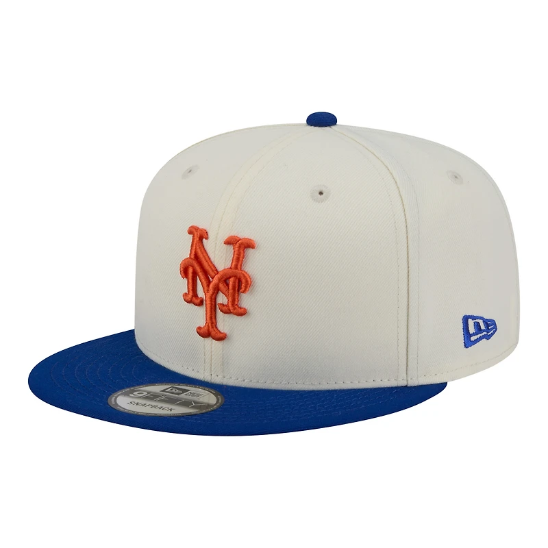 Casquette snapback New Era crème/bleu roi New York Mets pour homme