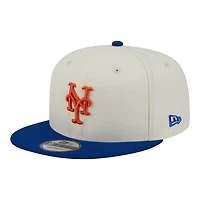 Casquette snapback New Era crème/bleu roi New York Mets pour homme