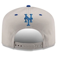 Men's New Era  Cream/Royal New York Mets Upside Down City Name A-Frame 9FIFTY Snapback Hat